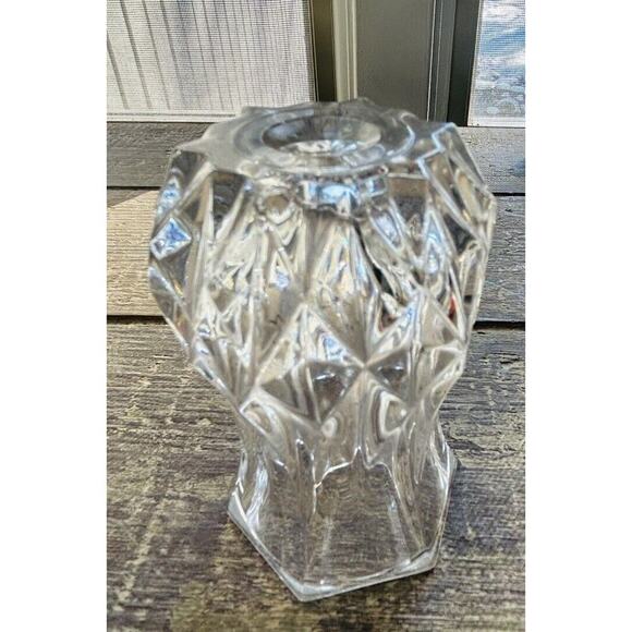 Cut Crystal 3” Bud Vase Toothpick Holder Elegant 6 Sided Hexagon Clear Glass - Picture 7 of 10